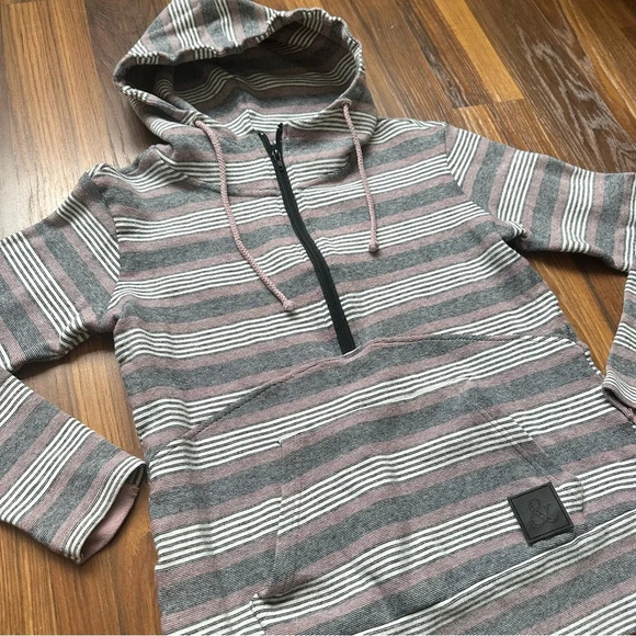 Women’s Ambersand Avenue Hooded Pullover Quarter Zip Sz Small - Picture 2 of 5